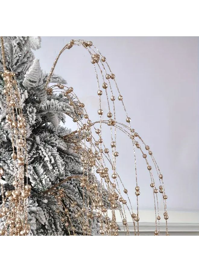 12Pcs Champagne Artificial Branches With Beads Winter Christmas Tree Decorations - Image 2